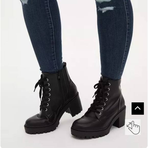 Torrid size 11.5 wide width black lug hiker boots - Picture 2 of 16